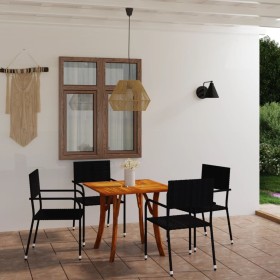 5-Piece Black Garden Dining Set by vidaXL, Garden sets - Ref: Foro24-3071911, Price: 271,92 €, Discount: %