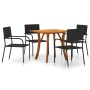 5-Piece Black Garden Dining Set by vidaXL, Garden sets - Ref: Foro24-3071911, Price: 271,99 €, Discount: %