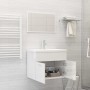 Glossy white engineered wood bathroom furniture set by vidaXL, Bathroom furniture - Ref: Foro24-3071321, Price: 209,80 €, Dis...