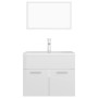 Glossy white engineered wood bathroom furniture set by vidaXL, Bathroom furniture - Ref: Foro24-3071321, Price: 209,80 €, Dis...