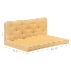 Gelbes 2-teiliges Paletten-Sofakissenset von vidaXL, Kissen für Stühle und Sofas - Ref: Foro24-3068555, Preis: 90,99 €, Rabat...