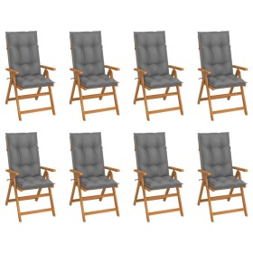 Reclining garden chairs with cushions 8 pcs solid teak by vidaXL, Garden chairs - Ref: Foro24-3072557, Price: 906,63 €, Disco...