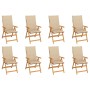 Reclining garden chairs with cushions 8 pcs solid teak by vidaXL, Garden chairs - Ref: Foro24-3072544, Price: 947,99 €, Disco...