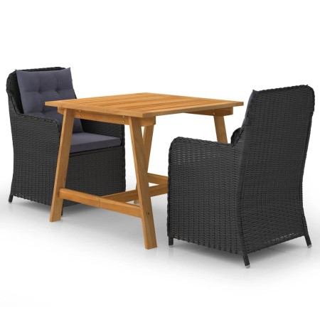 Juego de comedor para jardín 3 piezas negro de vidaXL, Conjuntos de jardín - Ref: Foro24-3068717, Precio: 391,64 €, Descuento: %