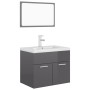 Juego de muebles de baño madera de ingeniería gris brillo de vidaXL, Muebles de baño - Ref: Foro24-3071323, Precio: 196,82 €,...