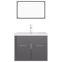 Juego de muebles de baño madera de ingeniería gris brillo de vidaXL, Muebles de baño - Ref: Foro24-3071323, Precio: 196,82 €,...