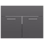 Juego de muebles de baño madera de ingeniería gris brillo de vidaXL, Muebles de baño - Ref: Foro24-3071323, Precio: 196,82 €,...