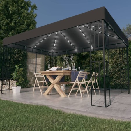 Cenador con tira de luces LED gris antracita 3x4 m de vidaXL, Carpas y cenadores - Ref: Foro24-3070323, Precio: 229,98 €, Des...