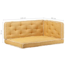 Gelbes 3-teiliges Paletten-Sofakissenset von vidaXL, Kissen für Stühle und Sofas - Ref: Foro24-3068556, Preis: 112,12 €, Raba...