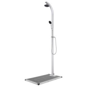 Garden shower with gray base 220 cm aluminum by vidaXL, Pool and spa accessories - Ref: Foro24-3070796, Price: 260,31 €, Disc...