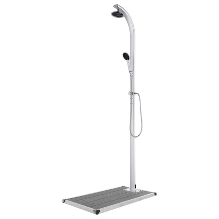 Garden shower with gray base 220 cm aluminum by vidaXL, Pool and spa accessories - Ref: Foro24-3070796, Price: 260,99 €, Disc...