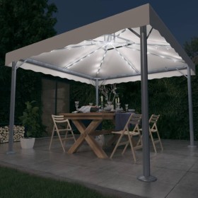 Gazebo with cream aluminum LED strip lights 300x300 cm by vidaXL, Tents and gazebos - Ref: Foro24-3070342, Price: 335,99 €, D...