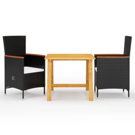 Garden dining set 3 pieces black by vidaXL, Garden sets - Ref: Foro24-3068705, Price: 325,59 €, Discount: %