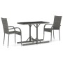 Juego de comedor para jardín 3 piezas gris de vidaXL, Conjuntos de jardín - Ref: Foro24-3072477, Precio: 158,99 €, Descuento: %