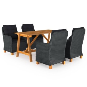 Juego de comedor para jardín de 5 piezas gris oscuro de vidaXL, Conjuntos de jardín - Ref: Foro24-3068789, Precio: 692,99 €, ...