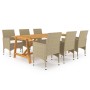 Garden dining set 7 pieces beige by vidaXL, Garden sets - Ref: Foro24-3068794, Price: 706,80 €, Discount: %