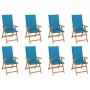 Reclining garden chairs with cushions 8 pcs solid teak by vidaXL, Garden chairs - Ref: Foro24-3072545, Price: 924,99 €, Disco...