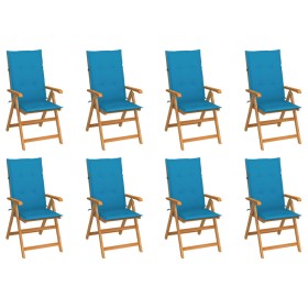 Reclining garden chairs with cushions 8 pcs solid teak by vidaXL, Garden chairs - Ref: Foro24-3072545, Price: 981,85 €, Disco...