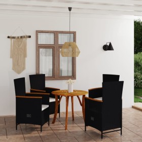 Juego de comedor para jardín 5 piezas negro de vidaXL, Conjuntos de jardín - Ref: Foro24-3071772, Precio: 644,65 €, Descuento: %