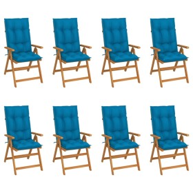 Reclining garden chairs with cushions 8 pcs solid teak by vidaXL, Garden chairs - Ref: Foro24-3072560, Price: 871,99 €, Disco...