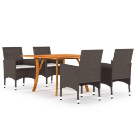 5-piece brown garden dining set by vidaXL, Garden sets - Ref: Foro24-3071932, Price: 471,94 €, Discount: %