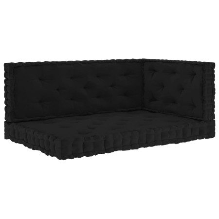 Kissen für Bodenpaletten, 3 Stück, schwarze Baumwolle von vidaXL, Kissen für Stühle und Sofas - Ref: Foro24-3068585, Preis: 1...