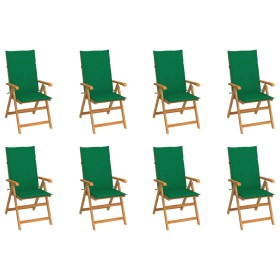 Reclining garden chairs with cushions 8 pcs solid teak by vidaXL, Garden chairs - Ref: Foro24-3072546, Price: 961,32 €, Disco...