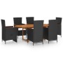 Juego de comedor de jardín 7 piezas negro ratán sintético de vidaXL, Conjuntos de jardín - Ref: Foro24-3070769, Precio: 1,00 ...