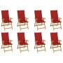 Reclining garden chairs with cushions 8 pcs solid teak by vidaXL, Garden chairs - Ref: Foro24-3072547, Price: 1,00 €, Discoun...