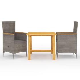 Gray 3-piece garden dining set by vidaXL, Garden sets - Ref: Foro24-3068706, Price: 415,99 €, Discount: %