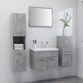 Conjunto de muebles de baño aglomerado gris hormigón de vidaXL, Muebles de baño - Ref: Foro24-3071364, Precio: 325,99 €, Desc...