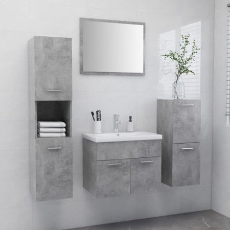 Concrete gray chipboard bathroom furniture set by vidaXL, Bathroom furniture - Ref: Foro24-3071364, Price: 325,99 €, Discount: %