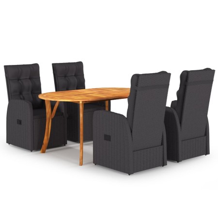 Juego de comedor para jardín 5 piezas negro de vidaXL, Conjuntos de jardín - Ref: Foro24-3072024, Precio: 849,31 €, Descuento: %