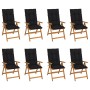 Reclining garden chairs with cushions 8 pcs solid teak by vidaXL, Garden chairs - Ref: Foro24-3072563, Price: 871,56 €, Disco...