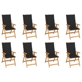 Reclining garden chairs with cushions 8 pcs solid teak by vidaXL, Garden chairs - Ref: Foro24-3072548, Price: 869,99 €, Disco...