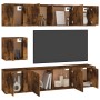 TV furniture set 7 pieces smoked oak plywood by vidaXL, TV Furniture - Ref: Foro24-3188667, Price: 237,99 €, Discount: %