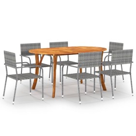 Juego de comedor de jardín 7 piezas gris antracita de vidaXL, Conjuntos de jardín - Ref: Foro24-3072040, Precio: 487,10 €, De...