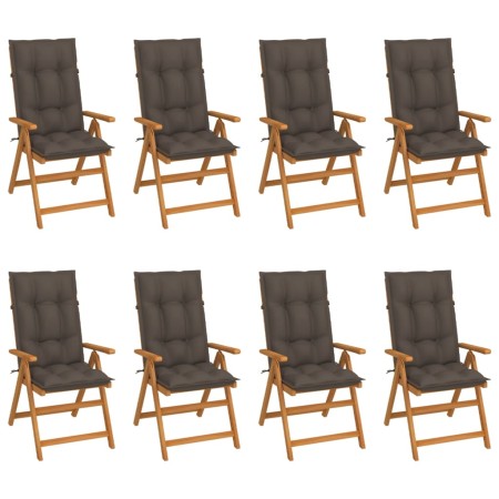 Reclining garden chairs with cushions 8 pcs solid teak by vidaXL, Garden chairs - Ref: Foro24-3072564, Price: 922,99 €, Disco...