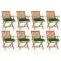 Folding garden chairs 8 pcs solid teak wood with cushions by vidaXL, Garden chairs - Ref: Foro24-3072797, Price: 954,99 €, Di...