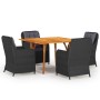 Juego de comedor para jardín 5 piezas negro de vidaXL, Conjuntos de jardín - Ref: Foro24-3071965, Precio: 939,67 €, Descuento: %