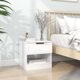 Glossy white plywood nightstand by vidaXL, Nightstands - Ref: Foro24-811262, Price: 39,54 €, Discount: %