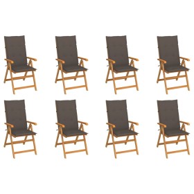 Reclining garden chairs with cushions 8 pcs solid teak by vidaXL, Garden chairs - Ref: Foro24-3072549, Price: 1,00 €, Discoun...