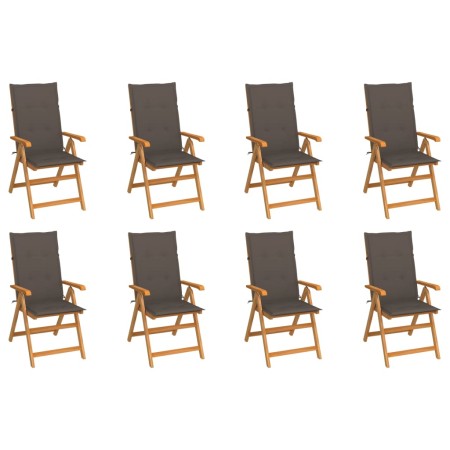 Reclining garden chairs with cushions 8 pcs solid teak by vidaXL, Garden chairs - Ref: Foro24-3072549, Price: 1,00 €, Discoun...