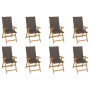 Reclining garden chairs with cushions 8 pcs solid teak by vidaXL, Garden chairs - Ref: Foro24-3072549, Price: 1,00 €, Discoun...