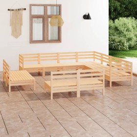 Garden furniture set 11 pieces solid pine wood by vidaXL, Garden sets - Ref: Foro24-3083154, Price: 498,37 €, Discount: %