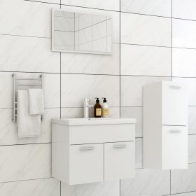 White engineered wood bathroom furniture set by vidaXL, Bathroom furniture - Ref: Foro24-3071450, Price: 232,99 €, Discount: %