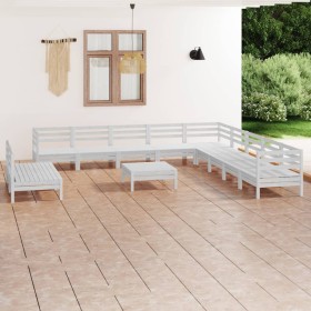 12-piece solid white pine wood garden furniture set by vidaXL, Garden sets - Ref: Foro24-3083150, Price: 582,26 €, Discount: %