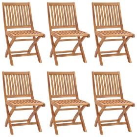 Folding garden chairs 6 units solid teak wood by vidaXL, Garden chairs - Ref: Foro24-3072805, Price: 461,99 €, Discount: %