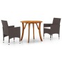 Brown 3-Piece Garden Dining Set by vidaXL, Garden sets - Ref: Foro24-3071733, Price: 285,99 €, Discount: %