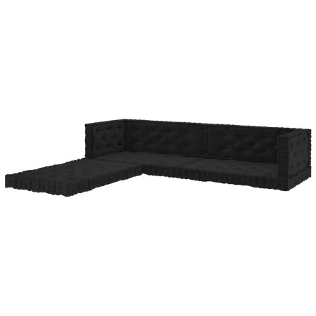 Kissen für Bodenpaletten, 7 Stück, schwarze Baumwolle von vidaXL, Kissen für Stühle und Sofas - Ref: Foro24-3068590, Preis: 2...